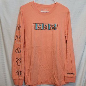 Dutch Bros Long Sleeve Tshirt Peachy Orange 1992 Retro Look Size Large